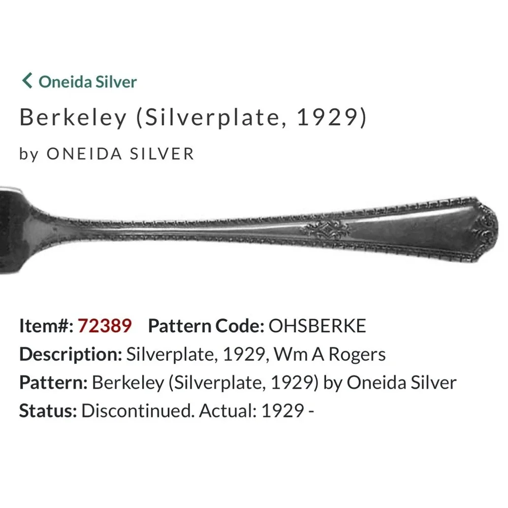 Oneida Silver Berkeley 1929 Wm A Rogers Silverplate Salad Serving Set 2pc 8.25in